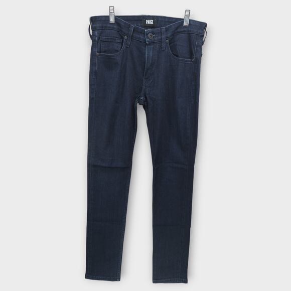 Womens PAIGE Croft Style Dark Wash Blue Jean Jeggings Size 31 - Picture 1 of 6
